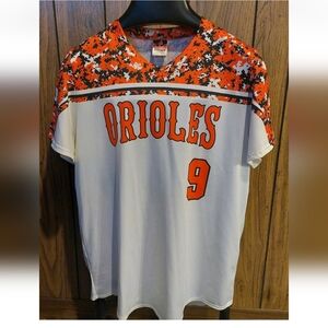 Baltimore Orioles White & Orange Camo Baseball Jersey #9 Tyler Oneil Large Poly